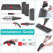 Load image into Gallery viewer, Spray Mop for Floor Cleaning with 3pcs Washable Pads - Wet Dry Microfiber Mop with 800 ml Refillable Bottle for Kitchen Wood Floor Hardwood Laminate Ceramic Tiles Floor Dust Cleaning