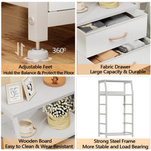 Load image into Gallery viewer, Furnulem Tall 4 Drawers Dresser, Vertical Storage Tower for Bedroom, Hallway, Entryway, Nursery, Closet Organizer, Nightstand Bedside Table Furniture, Sturdy Steel Frame, Wood Top, White
