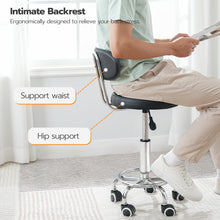 Load image into Gallery viewer, HOOBRO Height Adjustable Rolling Stool, 360° Rotating Drafting Chair, Multi-Purpose Office Desk Chair, Rolling Swivel Salon Stool Chair, for Barber Shop, Nail Salon, Office, Black SB01BY01G1