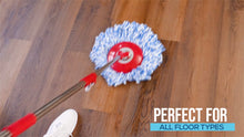 Load image into Gallery viewer, SIMPLI-MAGIC 79349 Spin Mop Cleaning System with 3 Microfiber Mop Heads, Red/GRAY,Red/Black