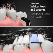Load image into Gallery viewer, Aquasonic Home Dental Center PRO – Brushing & Flossing Made Easy – Brush & Floss – Power Toothbrush & Water Flosser – Whiter Teeth & Healthier Gums – Black Series Pro+Oral Irrigator