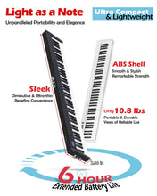 Load image into Gallery viewer, NikoMaku Piano Keyboard 88 Keys Semi-weighted Compact Portable Digital Piano Set for Beginners with Stand, Carrying Case, Sustain Pedal, Headphones, SWAN-S White