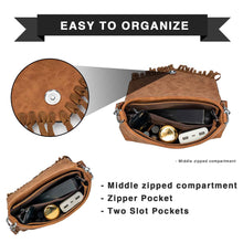 Load image into Gallery viewer, LAVAWA Small Crossbody Bags for Women Crossbody Handbag Fringe Purse Tassel Shoulder Bag Turquoise Concho Wallet