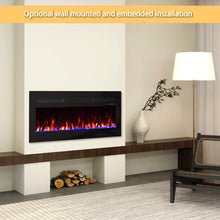 Load image into Gallery viewer, Panana Electric Fireplace Heater Wall-Mounted or Recessed Electric Fireplace Inserts with Timer, Touch Screen/Remote Control, Adjustable Flame Color and Speed,5000 BTU Heat Output (50")