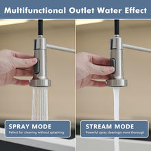 Load image into Gallery viewer, GIMILI Kitchen Faucet with Pull Down Sprayer High Arc Single Handle Spring Kitchen Sink Faucet Brushed Nickel Modern Stainless Steel Kitchen Faucets