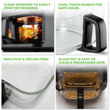 Load image into Gallery viewer, Nutrichef 5.8 Quart Air Fryer | 8-1 Preset Cook Modes | Transparent Fry Bowl for Best Cooking Results | Cook Shrimp, Steak, Fries, Wings, Chicken & More | Precise Temperature Control & Time | Grey