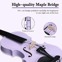 Load image into Gallery viewer, ADM Acoustic Violin for Kids Beginners,1/4 Size Acoustic Violin Fiddle for Teens Students Violin Starter Kit with Hard Case, Rosin, Shoulder Rest, Bow, Violin Music Stand and Strings,Purple