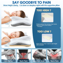 Load image into Gallery viewer, CHxxy Memory Foam Pillows, Cervical Pillow for Neck and Shoulder Pain Relief, Ergonomic Contour Bed Pillow, Soft for Side Sleep Stomach Sleeping and Back Sleeper