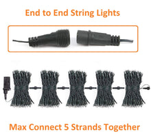 Load image into Gallery viewer, OZS Connectable Warm White Christmas Lights Outdoor Indoor, 2Pack 164ft 400 LED Christmas Tree Lights, Waterproof 8 Modes Green Wire String Lights for Holiday Party Christmas Decorations