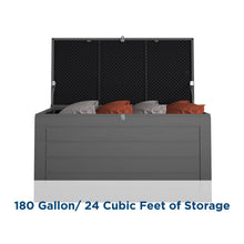 Load image into Gallery viewer, Cosco Outdoor Living 88180BGY1E Cosco Outdoor Patio Storage, Extra Large, 180 Gallons, Charcoal Deck Box, Black/Gray
