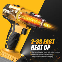 Load image into Gallery viewer, Cordless Heat Gun for Dewalt 20v Battery, LIVOWALNY 350W Fast Heating Soldering Hot Air Gun 122℉-1022℉ Variable Temperature Control with 5 Nozzles for DIY Crafts, Shrink Tubing (No Battery)