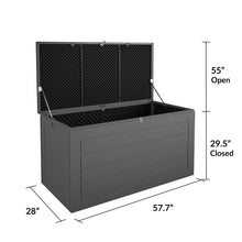 Load image into Gallery viewer, Cosco Outdoor Living 88180BGY1E Cosco Outdoor Patio Storage, Extra Large, 180 Gallons, Charcoal Deck Box, Black/Gray