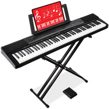 Load image into Gallery viewer, Best Choice Products 88-Key Full Size Digital Piano Electronic Keyboard Set for All Experience Levels w/Semi-Weighted Keys, Stand, Sustain Pedal, Built-In Speakers, 6 Voice Settings - Black