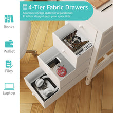 Load image into Gallery viewer, Lufeiya Small White Desk with Fabric Drawers, 40 Inch Kids Girls Teen Cute Study Desk for Bedroom Work, Computer Writing Table Desks with Drawer for Small Spaces Home Office