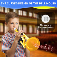 Load image into Gallery viewer, PAMPET Professional Plastic Bb Trumpet Student Trumpet Set for Student Beginner With 7C Mouthpiece and 3C Mouthpiece Bb Trumpet Instrument Yellow