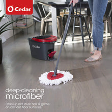 Load image into Gallery viewer, O-Cedar Easywring Microfiber Spin Mop & Bucket Floor Cleaning System with 3 Extra Refills