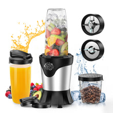 Load image into Gallery viewer, Suavo Smoothie Blender 1100W Portable Personal Blender for Shakes and Smoothies with 2 * 22Oz To-Go Cups & Lids, Includes Portable Coffee Grinder and 10Oz BPA-Free Travel Cup Countertop Mixer Blender