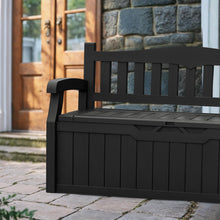 Load image into Gallery viewer, Devoko 80 Gallon Storage Bench Deck Box Lockable for Patio Furniture, Garden Decor and Outdoor Seating for Cushions, Garden Tools and Pool Supplies (Black)