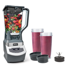 Load image into Gallery viewer, Ninja BL660 Professional Compact Smoothie & Food Processing Blender, 1100-Watts, 3 Functions -for Frozen Drinks, Smoothies, Sauces, & More, 72-oz.* Pitcher, (2) 16-oz. To-Go Cups & Spout Lids, Gray