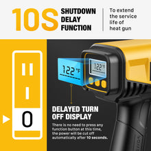 Load image into Gallery viewer, SEEKONE 1800W Heat Gun with LCD Digital Display Compact Design Hot Air Gun Variable Temperature Control 122℉-1202℉(50℃- 650℃)with Memory Function and 4 Nozzles for Crafts, Vinyl Wrap, Shrink Tubing