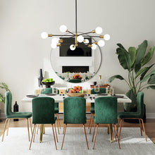 Load image into Gallery viewer, RUIYEY Modern Chandelier Ceiling Light Fixture Sputnik Chandeliers Gold and Black Farmhouse Chandelier Over Table 12-Light Height Adjustable Chandeliers for Dining Room, Living Room,Kitchen Island