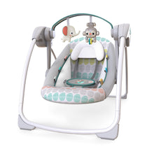 Load image into Gallery viewer, Bright Starts Portable Automatic 6-Speed Baby Swing with Adaptable Speed, Taggies, Music, Removable-Toy-Bar, 0-9 Months 6-20 lbs (Whimsical Wild)
