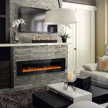 Load image into Gallery viewer, BOSSIN 72 inch Ultra-Thin Silence Linear Electric Fireplace, Recessed Wall Mounted Fireplace, Fit for 2 x 4 and 2 x 6 Stud, 12 Adjustable Flame Color & Speed,Touch Screen Remote Control with 8h Timer