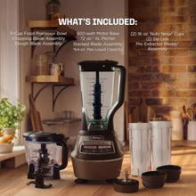Load image into Gallery viewer, Ninja Kitchen System | 8-Cup Food Processor Bowl & 72 oz. Blender All-in-One | With (2) 16 oz. To-Go Cups | For Smoothies, Ice Crushing, Dough & More | 1500 Watt | Black | BL770