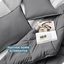 Load image into Gallery viewer, Bare Home Comforter Set - Queen Size - Ultra-Soft - Goose Down Alternative - Premium 1800 Series - All Season Warmth (Queen, Grey)