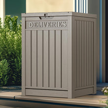 Load image into Gallery viewer, YITAHOME Outdoor Storage Box 48 Gallon, Secure Lockable Resin Package Delivery Container, Deck Box for Porch & Curbside, Brown