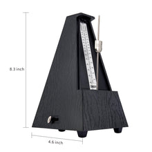 Load image into Gallery viewer, Sondery Classic Mechanical Metronome with Bell for Piano Guitar Drum Violin Saxophone All Instruments, Tempo Range 40-208bpm, Beats 02346, Black Wood Grain ABS Case with Comfortable Click Sound