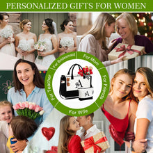 Load image into Gallery viewer, YOOLIFE Christmas Gifts for Women- Gifts for Mom, Birthday Gifts for Women, Gifts for Friend Female Christmas Mom Gifts Friendship Coworker Boss Gifts Canvas Initial K Monogram Beach Tote Bag