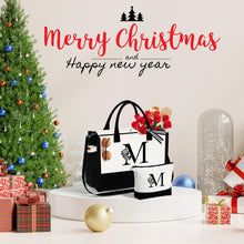 Load image into Gallery viewer, YOOLIFE Christmas Gifts for Women- Gifts for Mom, Birthday Gifts for Women, Gifts for Friend Female Christmas Mom Gifts Friendship Coworker Boss Gifts Canvas Initial K Monogram Beach Tote Bag