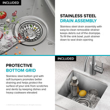 Load image into Gallery viewer, KRAUS Fairlane 15-inch Undermount Single Bowl 18-Gauge Stainless Steel Kitchen Bar Sink, KHU631-15