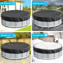 Load image into Gallery viewer, LXKCKJ 18 Ft Round Pool Cover, Solar Pool Covers for Above Ground Pools, Winter Pool Cover Protector with Pool Accessories, PE Tarp Ideal for Waterproof and Dustproof (Black)
