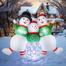 Load image into Gallery viewer, Dawdix Christmas Inflatable Snowman Family Decoration, 6.5 x 8 FT Christmas Blow Up Snowman Outdoor Decorations with Rotating Light, Xmas Inflatable for Indoor Outdoor Yard Lawn Garden Party