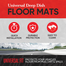 Load image into Gallery viewer, Motor Trend 943-BK FlexTough Defender Car Floor Mats -Next Generation Deep Dish Heavy Duty Contour Liners for Car SUV Truck & Van-All Weather Protection, Trim to Fit Most Vehicles Black