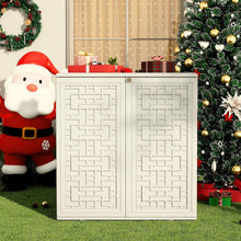 Load image into Gallery viewer, ZZM HDPE Outdoor Storage Shed, Outdoor Plastic Storage Cabinet, Horizontal Resin Tool Shed for Garden, All Weather Outdoor Storage Clearance, DIY Usage,Lockable and with one Shelf (White)