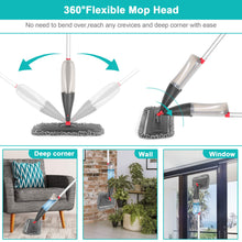 Load image into Gallery viewer, Spray Mop for Floor Cleaning with 3pcs Washable Pads - Wet Dry Microfiber Mop with 800 ml Refillable Bottle for Kitchen Wood Floor Hardwood Laminate Ceramic Tiles Floor Dust Cleaning