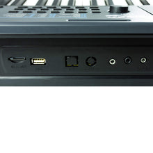 Load image into Gallery viewer, RockJam 61 Key Keyboard Piano with Pitch Bend, Power Supply, Sheet Music Stand, Piano Note Stickers & Simply Piano Lessons