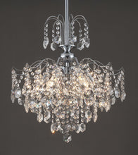 Load image into Gallery viewer, Q&S Modern Crystal Chandelier Chrome Pendant Light 6 Lights for Dining Room Kitchen Island Entryway Bathroom Hallway UL Listed