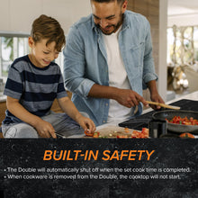 Load image into Gallery viewer, Nuwave Double Cooktop Induction Countertop Burner, Portable, 900 & 1800W, 100°F to 575°F, Large 8” Heating Coil, 50 Pre-Programmed Settings, Shatter-Proof Ceramic Glass, Built-In Safety Auto Shut Off