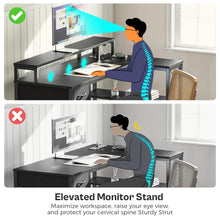 Load image into Gallery viewer, SUPERJARE 47 inch Reversible L Shaped Desk with LED Lights & Power Outlets, Computer Desk with Shelves & Monitor Stand, Gaming Desk with Drawer, Home Office Desk Corner Desk, Black