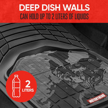 Load image into Gallery viewer, Motor Trend 943-BK FlexTough Defender Car Floor Mats -Next Generation Deep Dish Heavy Duty Contour Liners for Car SUV Truck & Van-All Weather Protection, Trim to Fit Most Vehicles Black