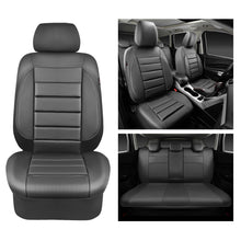 Load image into Gallery viewer, CAR PASS Leather Seat Covers Full Set Universal Water Resistant 3D Foam Back Support, Luxury Comfort Automotive 5 Seat Covers All Season Fit for SUV,Sedan,Van, Airbag Compatible Elegance (Gray)