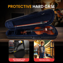 Load image into Gallery viewer, Pyle 1/2 Size Beginner Violin Starter Kit, Violin Starter Package with Travel Case & Bow, Extra Strings, Digital Tuner, Shoulder Rest & Cleaning Cloth for Students, Kids, Adults