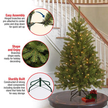 Load image into Gallery viewer, National Tree Company Pre-Lit Artificial Full Christmas Tree, Green, North Valley Spruce, White Lights, Includes Stand, 4.5 Feet