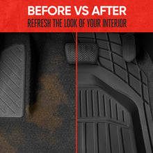 Load image into Gallery viewer, Motor Trend 943-BK FlexTough Defender Car Floor Mats -Next Generation Deep Dish Heavy Duty Contour Liners for Car SUV Truck & Van-All Weather Protection, Trim to Fit Most Vehicles Black