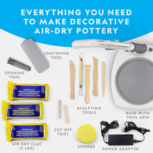 Load image into Gallery viewer, NATIONAL GEOGRAPHIC Hobby Pottery Wheel Kit - 8" Variable Speed Pottery Wheel for Adults & Teens with Innovative Arm Tool, 3 Lb Air Dry Clay & Art Supplies, Crafts for Adults, Craft Kits for Teenagers