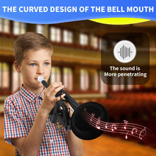 Load image into Gallery viewer, PAMPET Professional Plastic Bb Trumpet Standard Trumpet Set for Student Beginner With 7C Mouthpiece and 3C Mouthpiece, Bb Trumpet Instrument, Black,